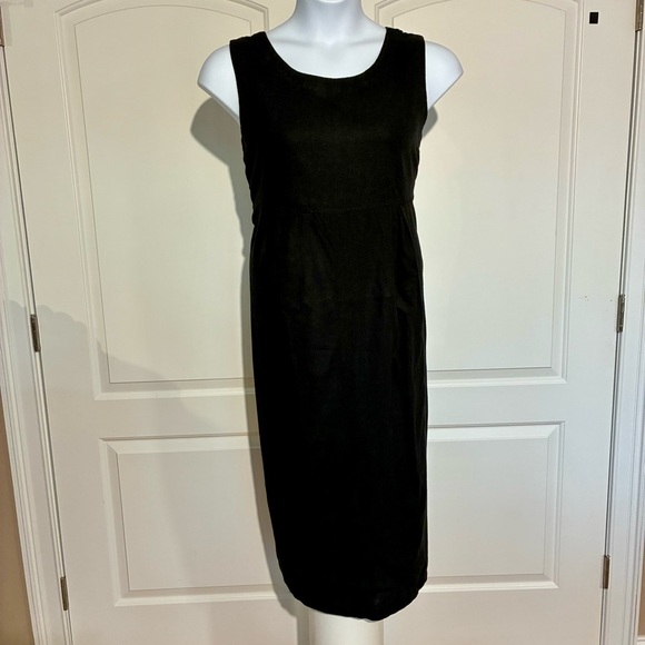 The Vermont Country Store Womens Linen Sleeveless Tank Dress Black 1X - Picture 1 of 10